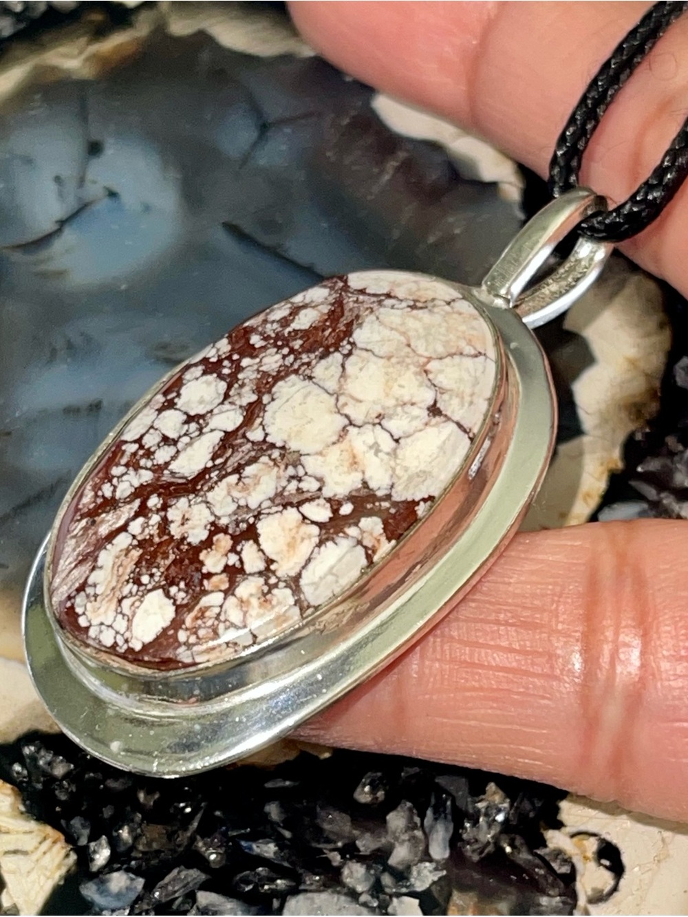 Wild Horse Jasper Magnesite Pendant 2 1/4”